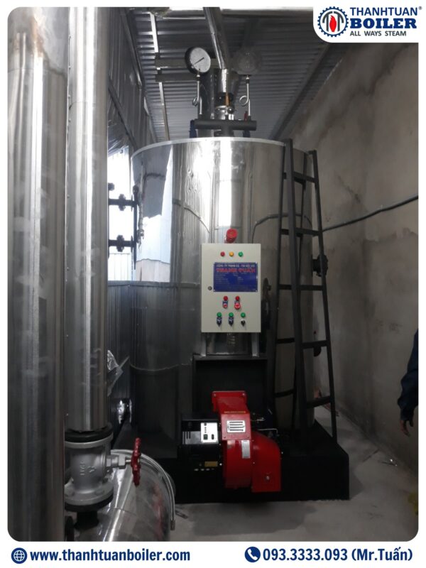 Nồi Hơi Đặt Đứng Đốt Dầu 1500 KG/H - Ngành Thủy Sản