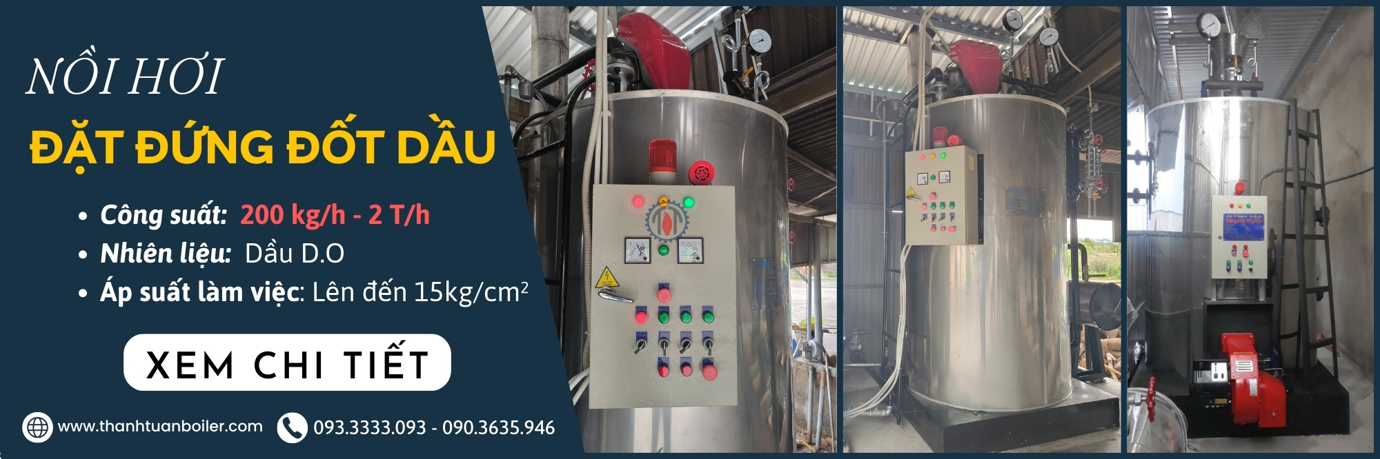 Lò Hơi đặt đứng đốt Dầu